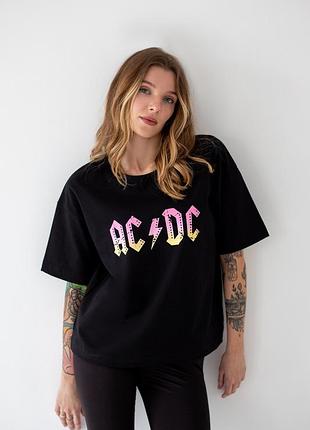 Футболка оверсайз жіноча ac dc