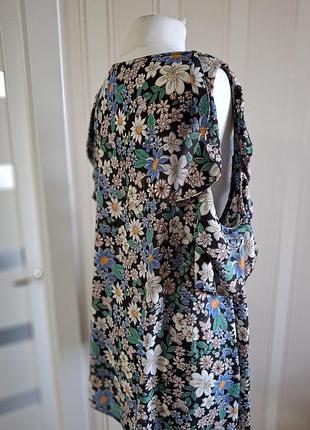 Блуза с воланом в цветы разноцветные capsule