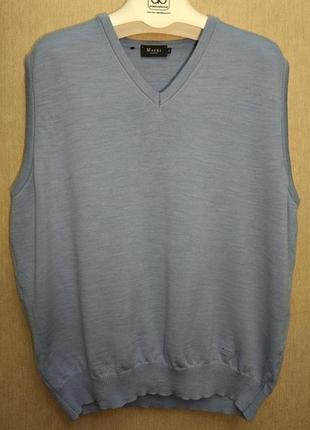 Чоловіча жилет , 100%,  вовна мериноса , німецького бренду maerz, блакитного кольору