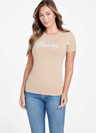 Жіноча футболка guess з логотипом зі стразів