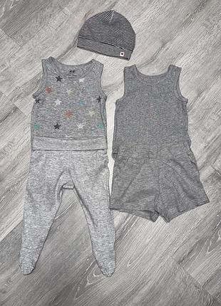 Бодики-маечки и штанишки h&m, 6-9мес