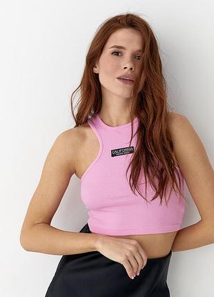 Жіночий приталений топ у рубчик