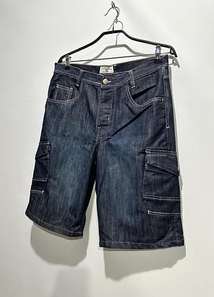 Шорти карго джинсові темно сині карго шорти чоловічі