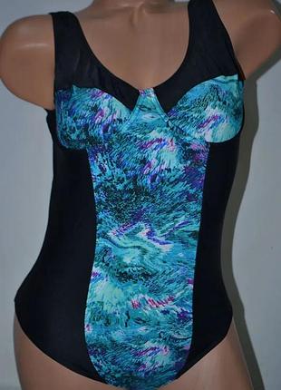 Женский купальник, слитный, roberto, 2xl, черный, зеленый