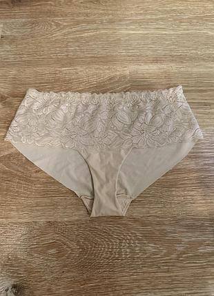 Шикарні, трусики, з нижу ажурні, з верху, безшовні, в тілесному кольорі, від бренду: george