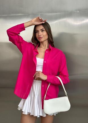 Жіноча малинова сорочка з розрізами на рукавах | 2454