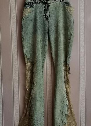 Джинсы клеш женские джинсы хиппи miandeng jeans джинсы буткат bootcut jeans