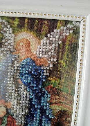 Янгол охранник, ангел хранитель, икона бисером 2