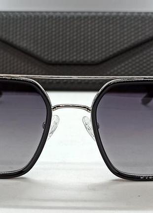 Chrome hearts очки мужские солнцезащитные модные серый градиент в серебристом металле в футляре2 фото