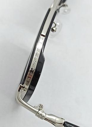 Chrome hearts очки мужские солнцезащитные модные серый градиент в серебристом металле в футляре5 фото