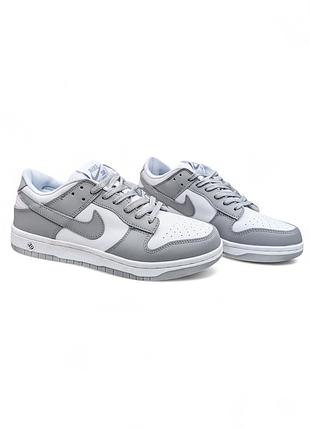 Кросівки nike  dunk low retro білі з сірим