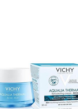 Vichy aqualia thermal riche creme. крем насичений для глибокого зволоження шкіри обличчя, 50 мл