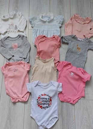Набор боди, человечки для девочки 3-6 мес
