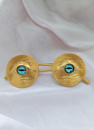 Дивовижна і незвичайна брошка окуляри очі в стилі schiaparelli