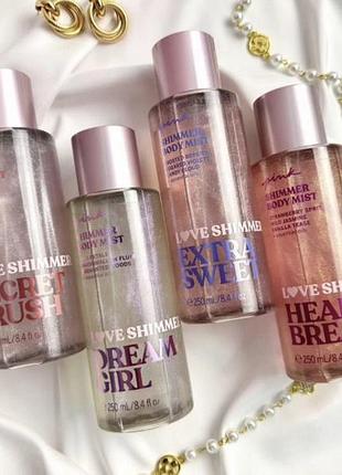 Парфумований зволожуючий спрей, міст для тіла з шимером від victoria’s secret