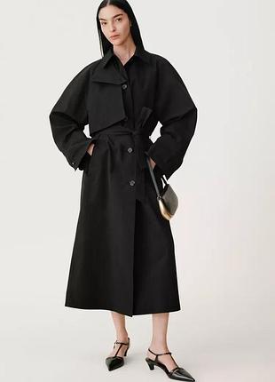Тренч жіночий лляний чорний zara new