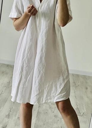 Туника платье из льна и вискозы zara h&m6 фото