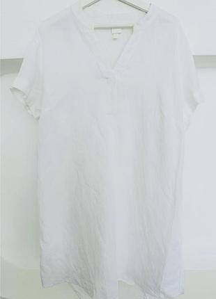 Туника платье из льна и вискозы zara h&m8 фото