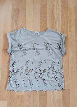 Блуза жіноча велюрова, топ, футболка з коротким рукавом велюрова вибита be beau