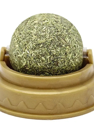 Льодяник із котячою м'ятою на липучці для кішок | іграшка-лакомство 2 в 1, обертова куля