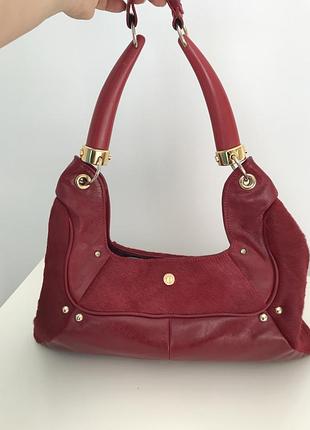 Шикарна шкіряна сумка в неймовірному кольорі yves saint laurent mombasa double horn