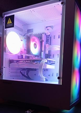 Пк в белом корпусе: e5-2650v4, rx580 8gb, 16gb ddr4 2666мгц, ssd 480gb, psu 550w machinist x99 v1.03 фото