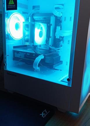 Игровой пк e5-2640v4, rx5600xt 6gb, 16gb ddr4, ssd 500gb, argb, белый корпус, мощное охлаждение3 фото