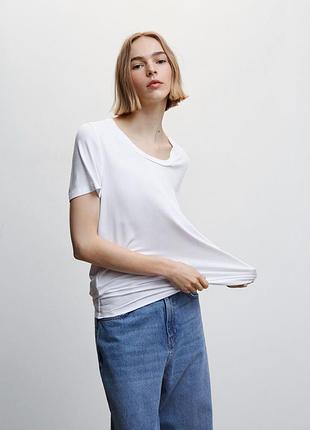 Футболка базова віскозна футболка базовая mango вискоза