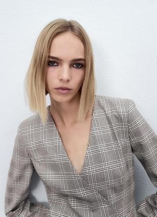 Zara платье в принт клетки 3