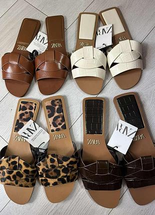 Шльопанці шкіряні від zara