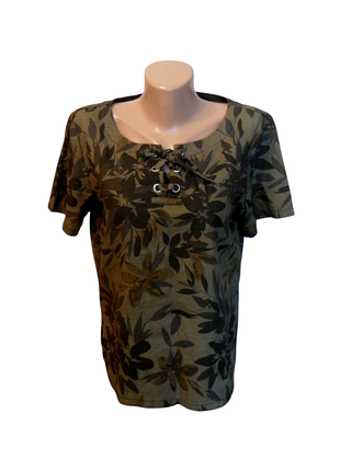 Блуза женская цвет хаки лён с хлопком ovs