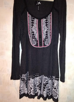 Туника черная в белый горох