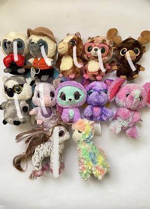 М'які іграшки ty сова собака ведмедик тигр пінгвін равлик єдиноріг мавпа їжачок лев лемур леопард