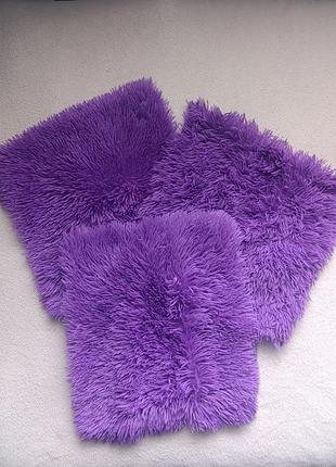 Декоративная наволочка чехол на подушку меховая трава пушистая на молнии