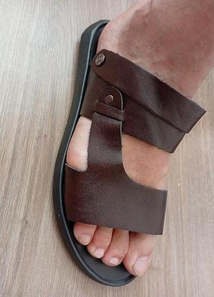 Сандалии коричневые мужские (экокожа)