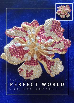 Шикарна брошка люкс класу квітка лілія ,квіти, квіточка (брошь цветок лилия ,цветы ,цветочек)