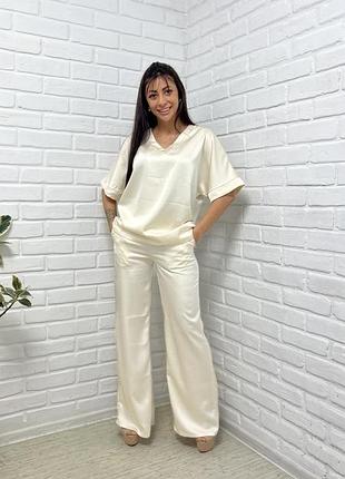 Элегантный женский костюм из атласа премиум класса праздничный костюм размеры xs-3xl разные цвета