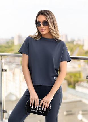 Женский прогулочный спортивный костюм штаны и футболка