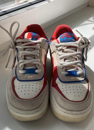 Замшеві шкіряні кросівки nike air force 1 shadow cu8591-100