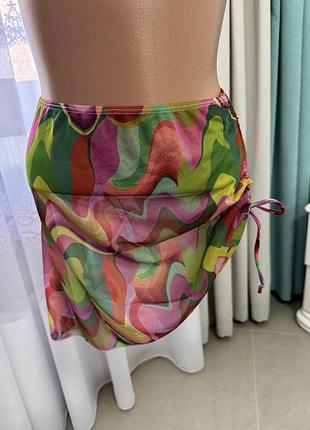 Жіноча пляжна спідниця сіточка. абстракція. розмір хс/с nasty gal