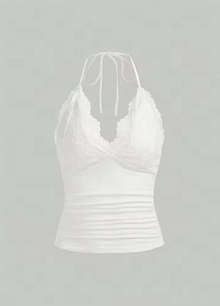 Топ майка футболка з кружевом