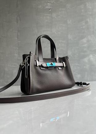 Жіноча сумка чорна бежева біла натуральна шкіра вмістка шоколадна сумка коричнева