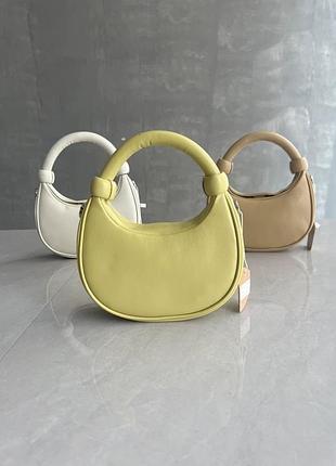 Жіноча сумка чорна бежева біла натуральна шкіра вмістка нова лимонна сумка