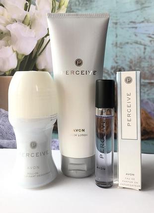 Набір perceive : п/в 10 мл, дезодорант, лосьйон для тіла, avon / ейвон персів