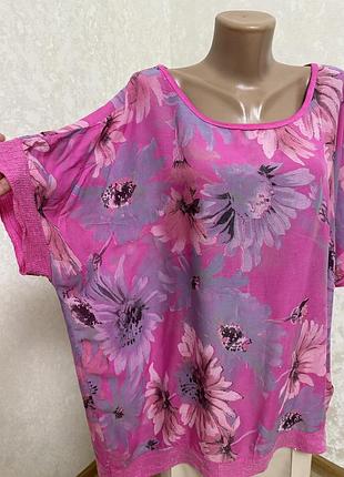 Чудова італійська блуза сорочка з принтом великий розмір