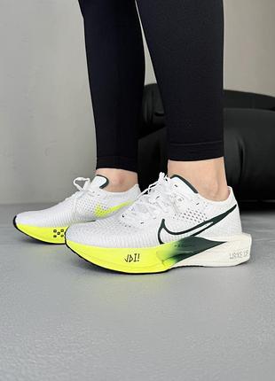 Nike air zoom vaporfly 3 white green ❤️36рр-45рр❤️ кроссовки найк зум женские, кроссовки мужское