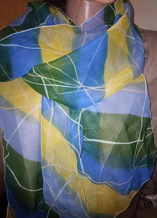 Шарф желтооблакитный