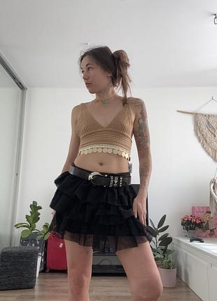 Топ кроп ліф вʼязаний з блискітками