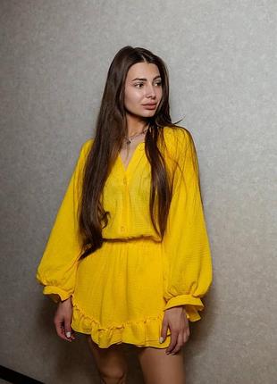 Муслінова стильна сукня-комбінезон з шортами
