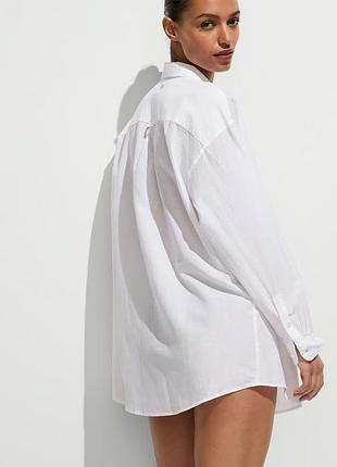Белая летняя пляжная рубашка-платье victorias secret, виктория сикрет